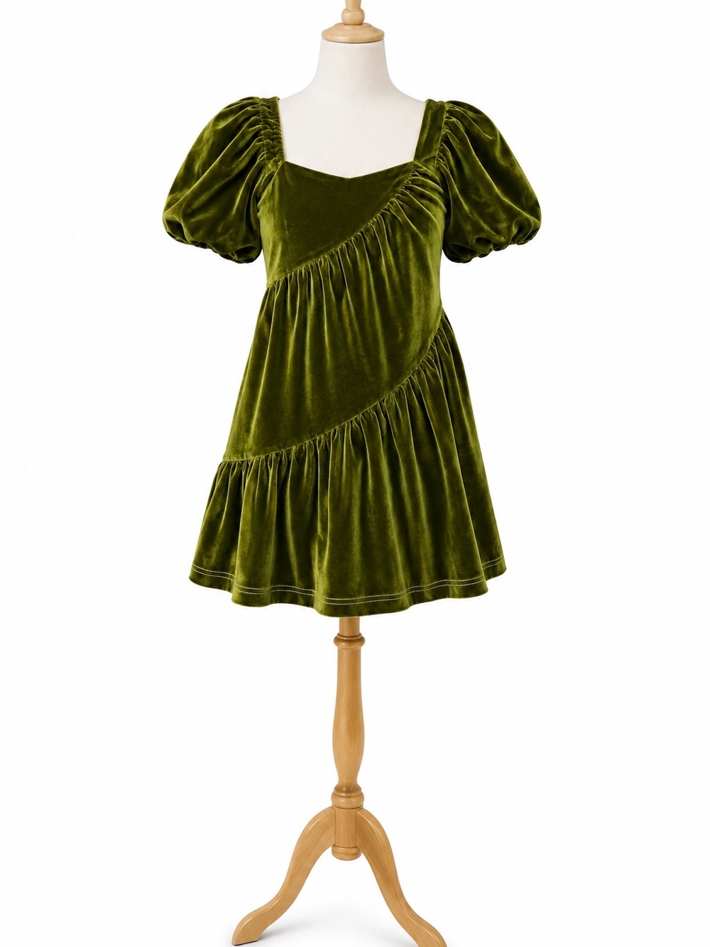CIEBON velvet olive green dress